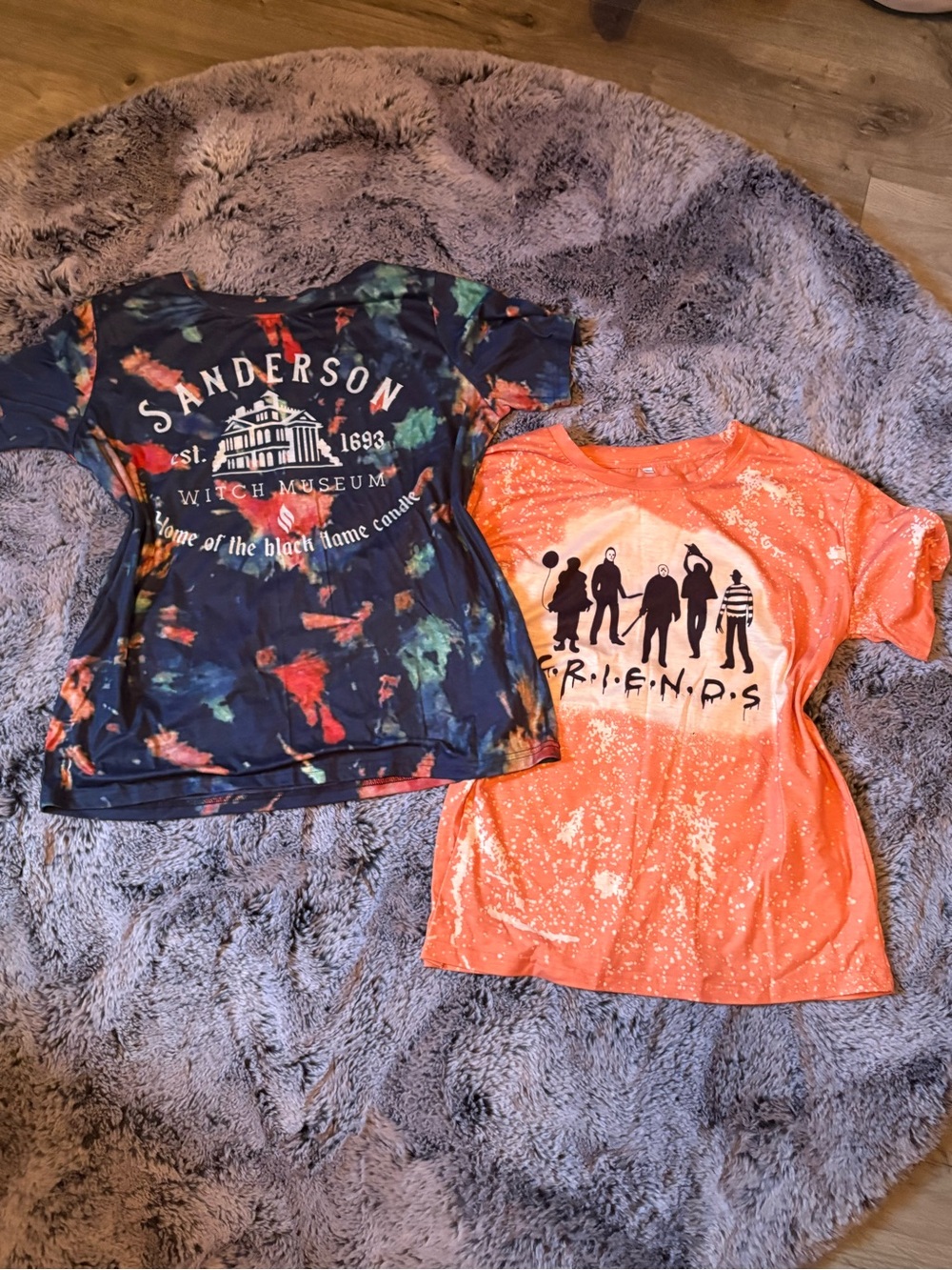 Halloween 🎃 FRIENDS Orange Bleached Graphic Short Sleeve Tee and Hocus Pocus